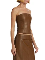 Uro Faux Leather Corset Top