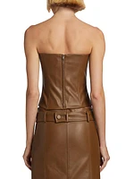 Uro Faux Leather Corset Top