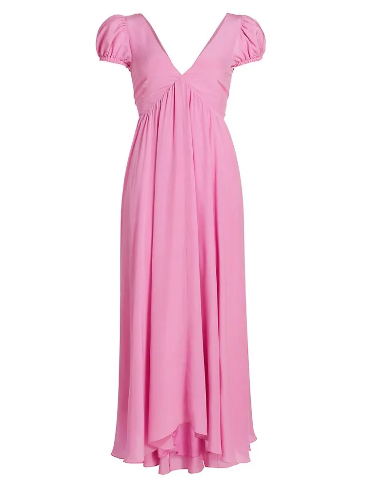 Ashland Silk Crepe De Chine Midi-Dress