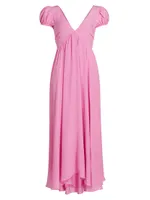 Ashland Silk Crepe De Chine Midi-Dress