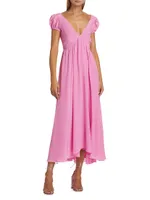 Ashland Silk Crepe De Chine Midi-Dress