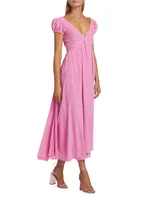 Ashland Silk Crepe De Chine Midi-Dress