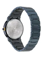 Greca Logo Moonphase IP Yellow Gold Stainless Steel Bracelet Watch/38MM