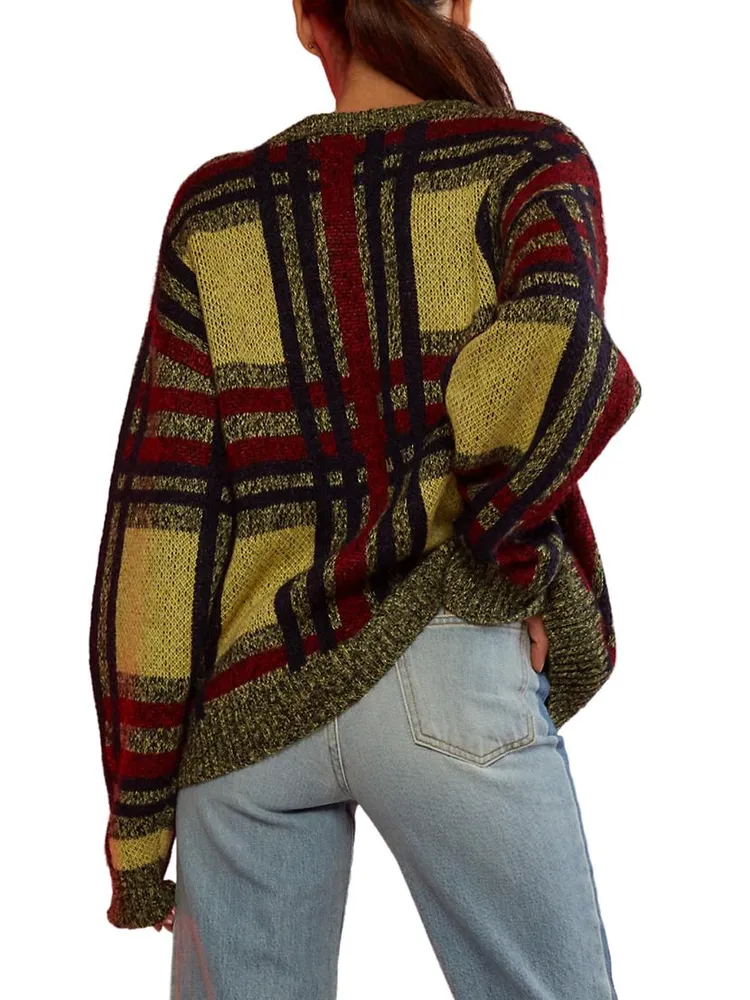 Mohair Wool-Blend Jacquard Sweater