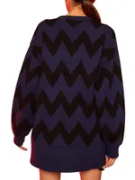 Chevron Intarsia-Knit Sweater