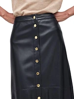 Alberta Faux-Leather Midi-Skirt