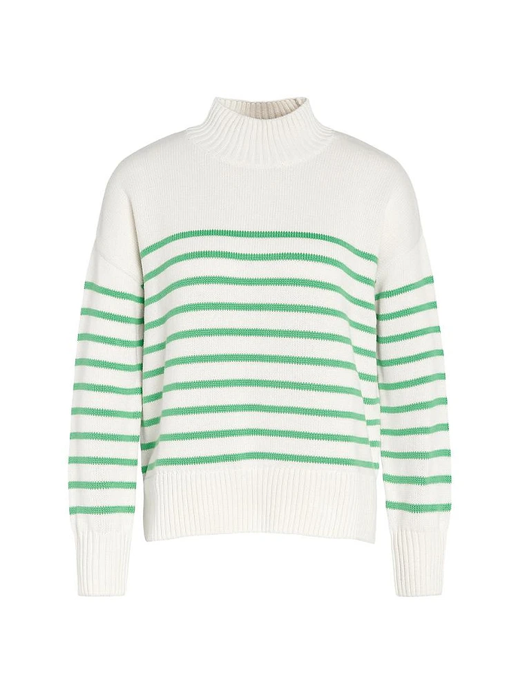 Oakfield Striped Cotton Funnel Neck Sweater