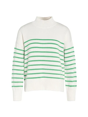 Oakfield Striped Cotton Funnel Neck Sweater