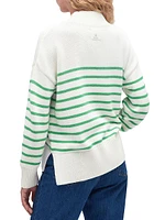 Oakfield Striped Cotton Funnel Neck Sweater