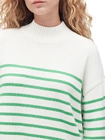 Oakfield Striped Cotton Funnel Neck Sweater