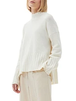 Winona Wool-Cotton Funnel Neck Sweater