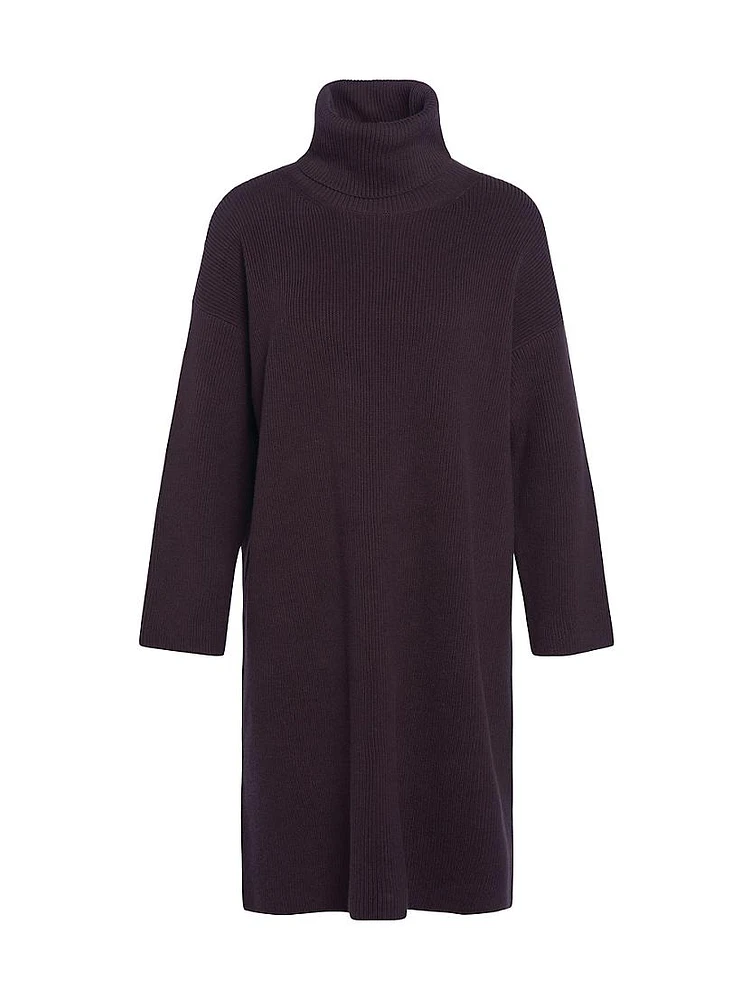 Stitch Cotton-Blend Funnel Neck Sweaterdress