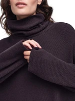 Stitch Cotton-Blend Funnel Neck Sweaterdress