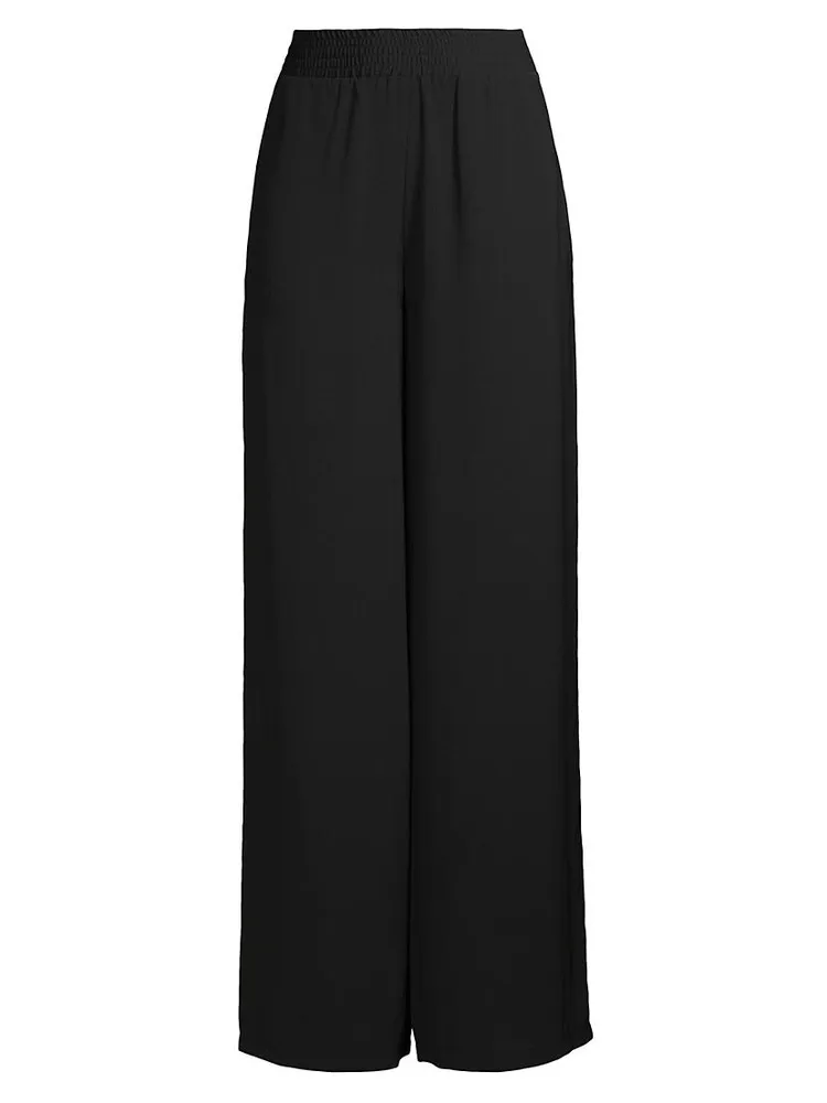 Elasticized Wide-Leg Pants