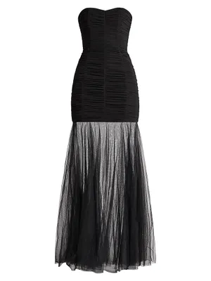 Ruched Tulle Body-Con Gown