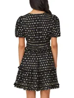 Elia Metallic Jacquard Minidress