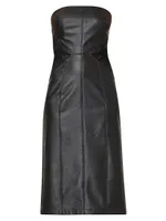 Merlot Faux Leather Midi-Dress