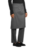 Overskirt Tailored-Fit Wool Pants