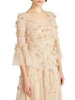 Zolene Tulle Embellished Midi Dress