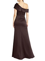 Celia Satin One-Shoulder Gown