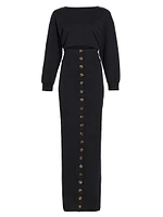 Jersey Button Maxi Dress