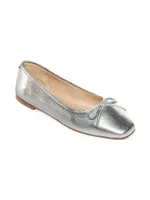 Gwynn Tumbled Leather Ballerina Flats