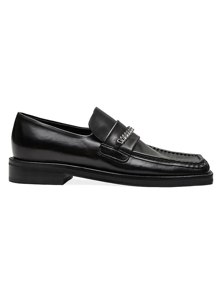 Square Toe Leather Loafers