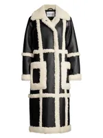 Patrice Faux Leather & Shearling Coat
