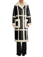 Patrice Faux Leather & Shearling Coat