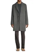 Splittable Wool-Blend Single-BreastedCar Coat