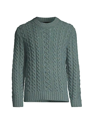 Aran Wool & Cashmere Cable-Knit Sweater