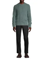 Aran Wool & Cashmere Cable-Knit Sweater