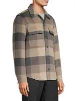 Splittable Plaid Wool-Blend Long-Sleeve Shirt