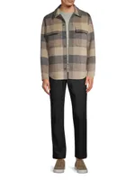 Splittable Plaid Wool-Blend Long-Sleeve Shirt