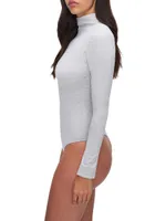 Funnel Neck Long-Sleeve Bodysuit