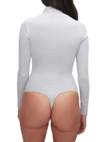 Funnel Neck Long-Sleeve Bodysuit