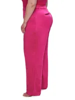 Washed Satin Wide-Leg Trousers