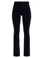 Stevie Velvet High-Rise Boot-Cut Pants