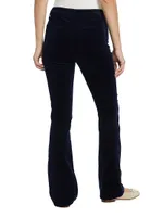 Stevie Velvet High-Rise Boot-Cut Pants