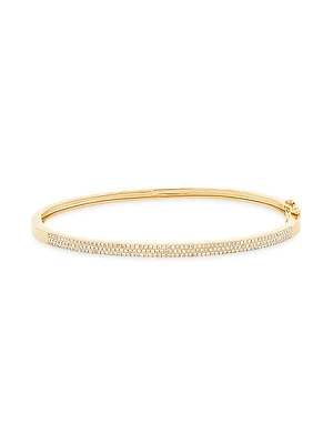 14K White Gold & 0.55 TCW Diamond Bangle