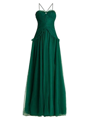 Tiered Chiffon A-Line Gown