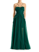 Tiered Chiffon A-Line Gown