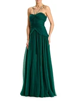 Tiered Chiffon A-Line Gown