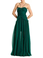 Tiered Chiffon A-Line Gown