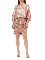 Manhattan Floral Silk-Blend Blouson Minidress