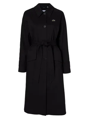 Lacoste x Bandier Belted Cotton-Blend Trench Coat