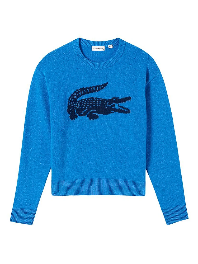 Lacoste x Bandier Croc Cashmere-Wool Sweater