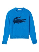 Lacoste x Bandier Croc Cashmere-Wool Sweater