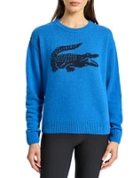 Lacoste x Bandier Croc Cashmere-Wool Sweater