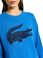 Lacoste x Bandier Croc Cashmere-Wool Sweater